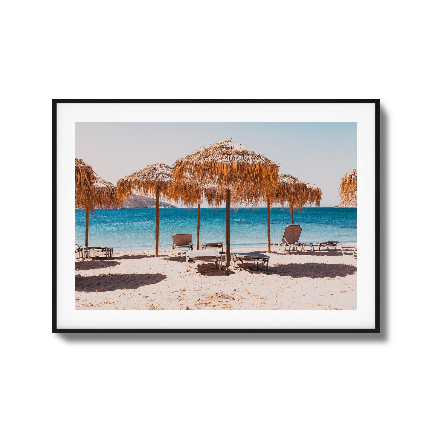 Beach Umbrellas & Ocean Framed Art