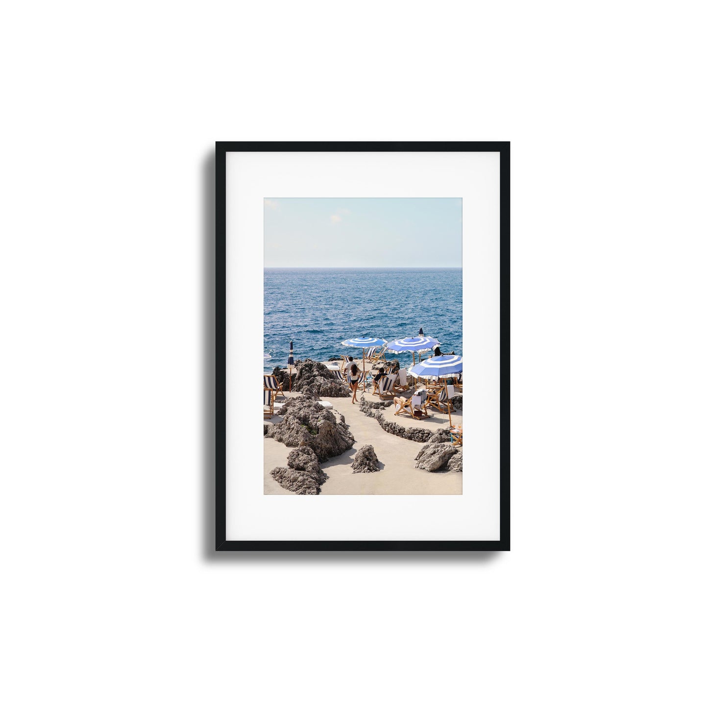 Beach Umbrellas and Sea View Framed Art