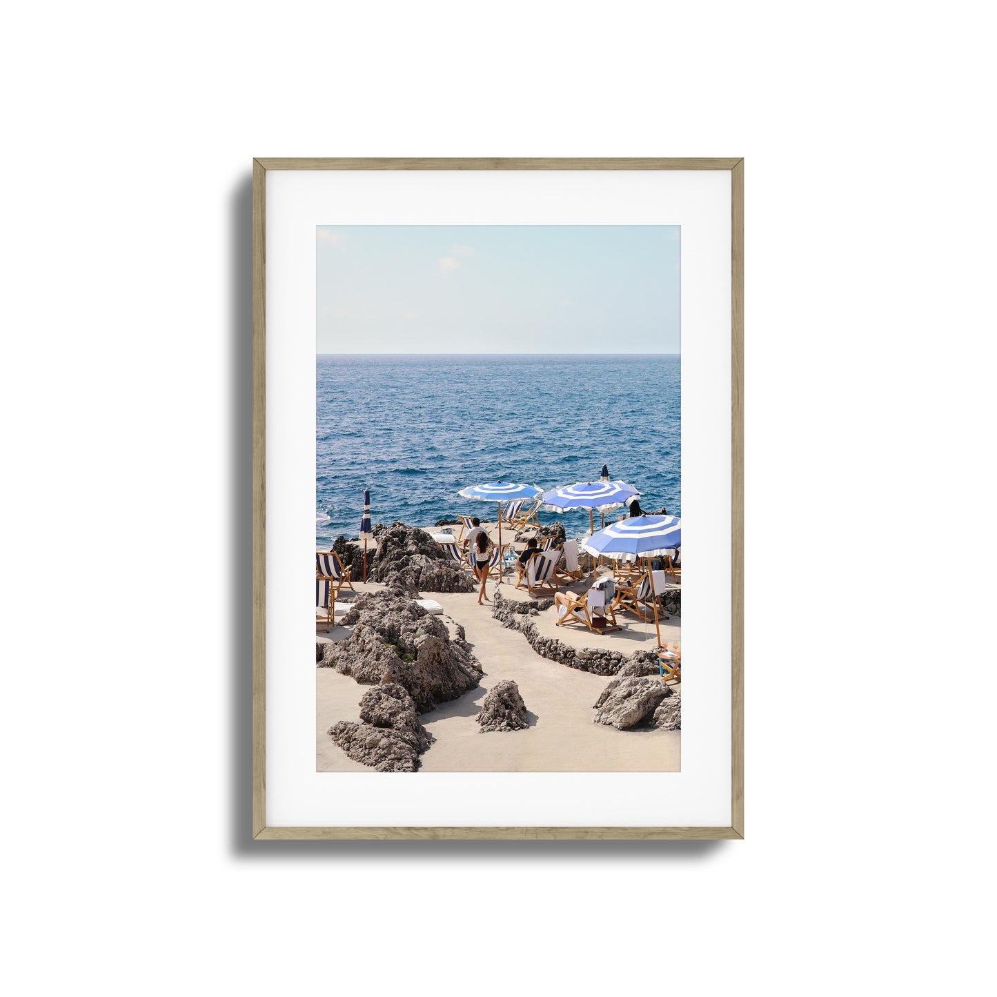 Beach Umbrellas and Sea View Framed Art