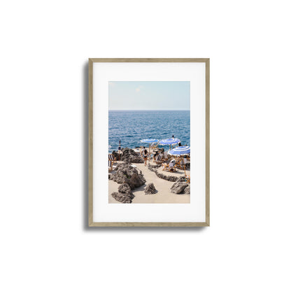 Beach Umbrellas and Sea View Framed Art
