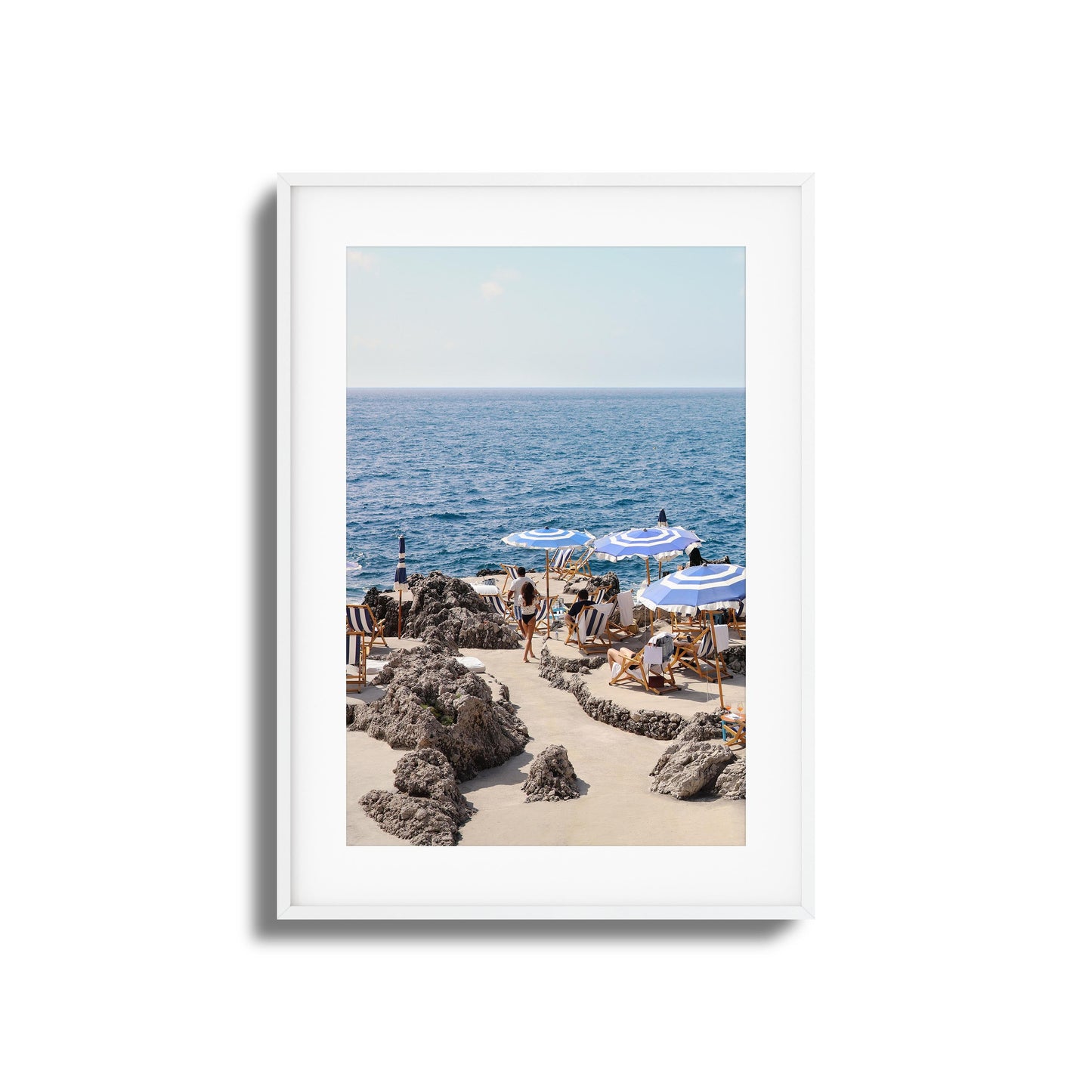 Beach Umbrellas and Sea View Framed Art