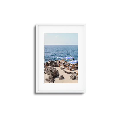 Beach Umbrellas and Sea View Framed Art