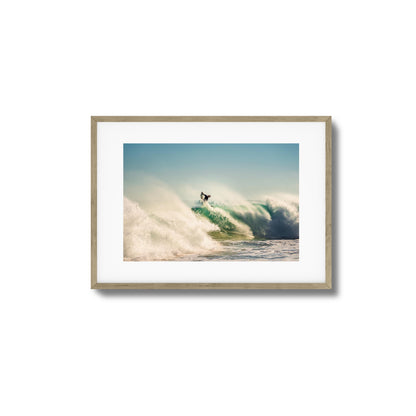 Big Surf with Surfer in Air Framed Art