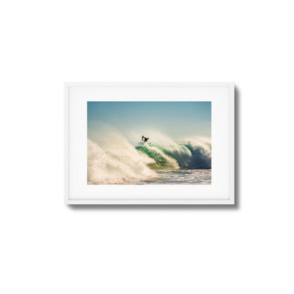 Big Surf with Surfer in Air Framed Art