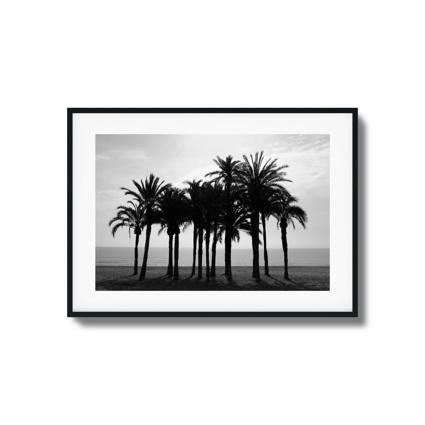 Black Palm Silhouettes Framed Art