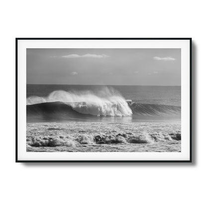 Black & White Wave Crash Framed Art - Assure Spark