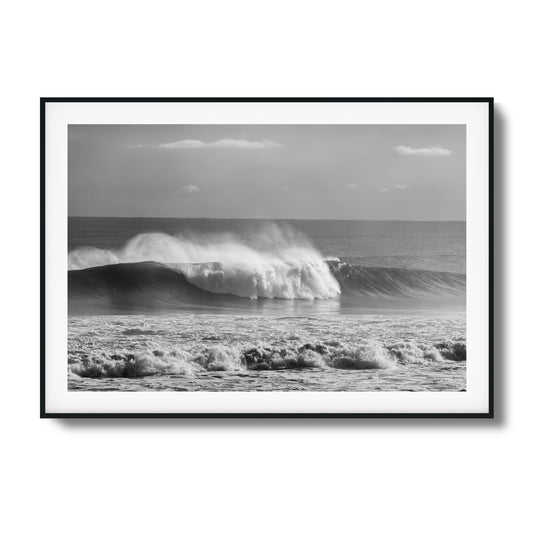 Black & White Wave Crash Framed Art