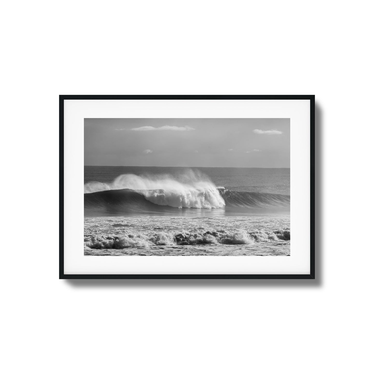Black & White Wave Crash Framed Art