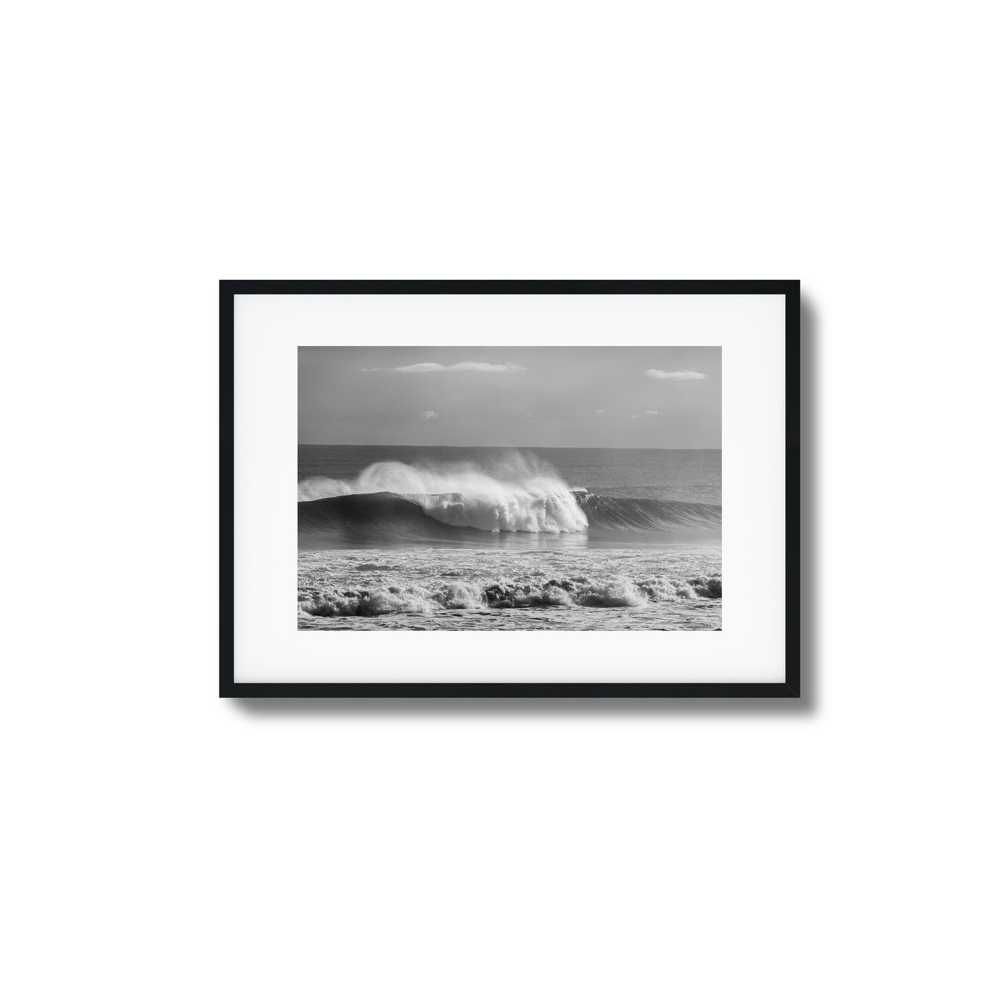 Black & White Wave Crash Framed Art