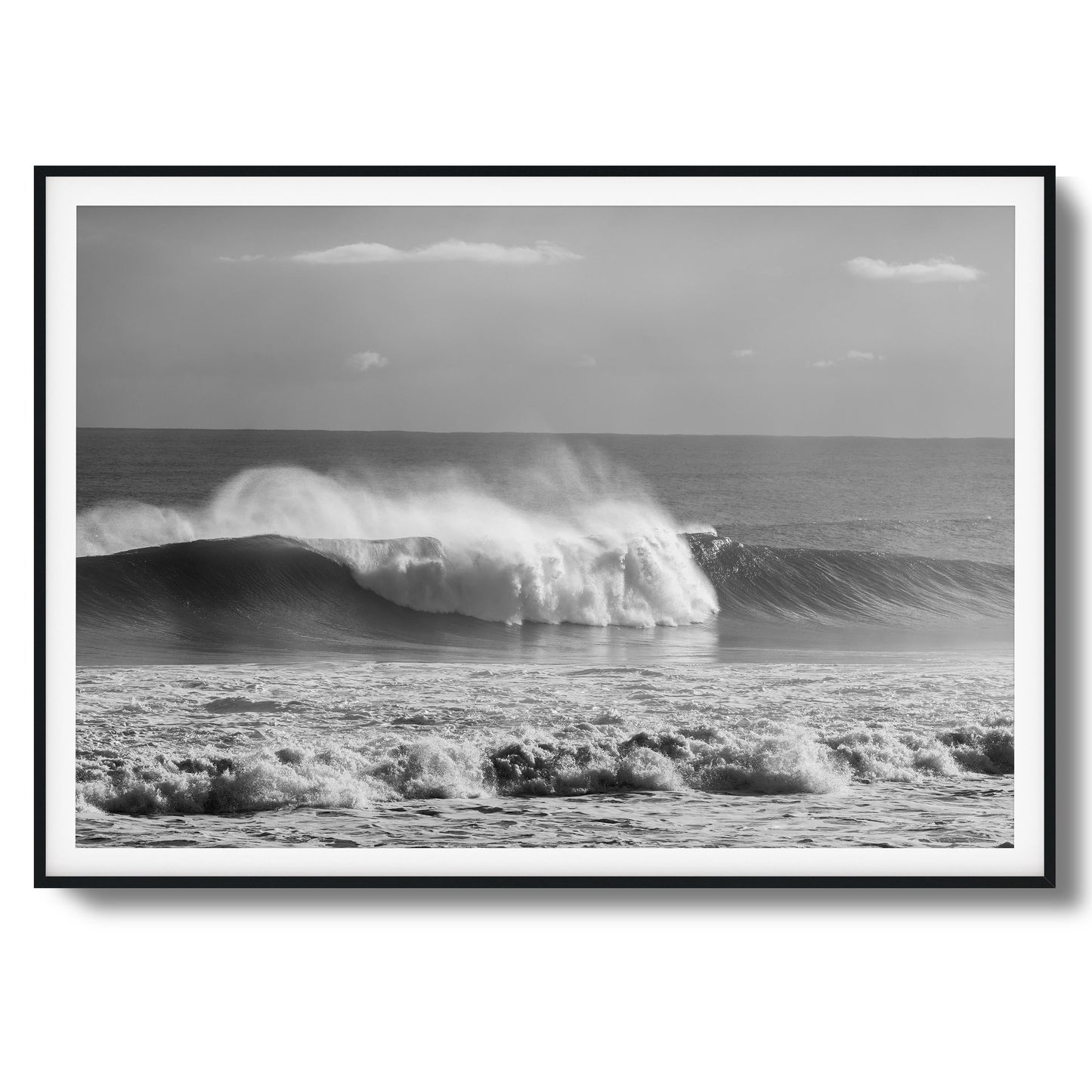 Black & White Wave Crash Framed Art