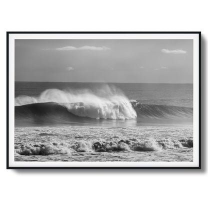 Black & White Wave Crash Framed Art