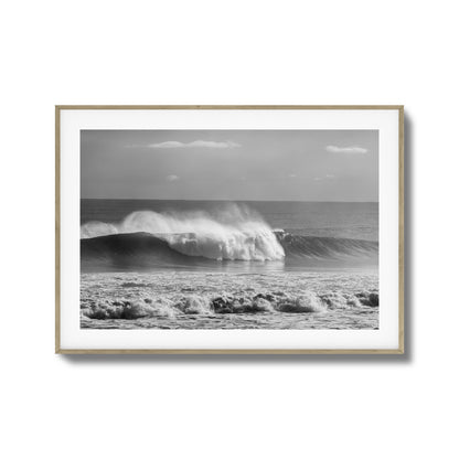 Black & White Wave Crash Framed Art