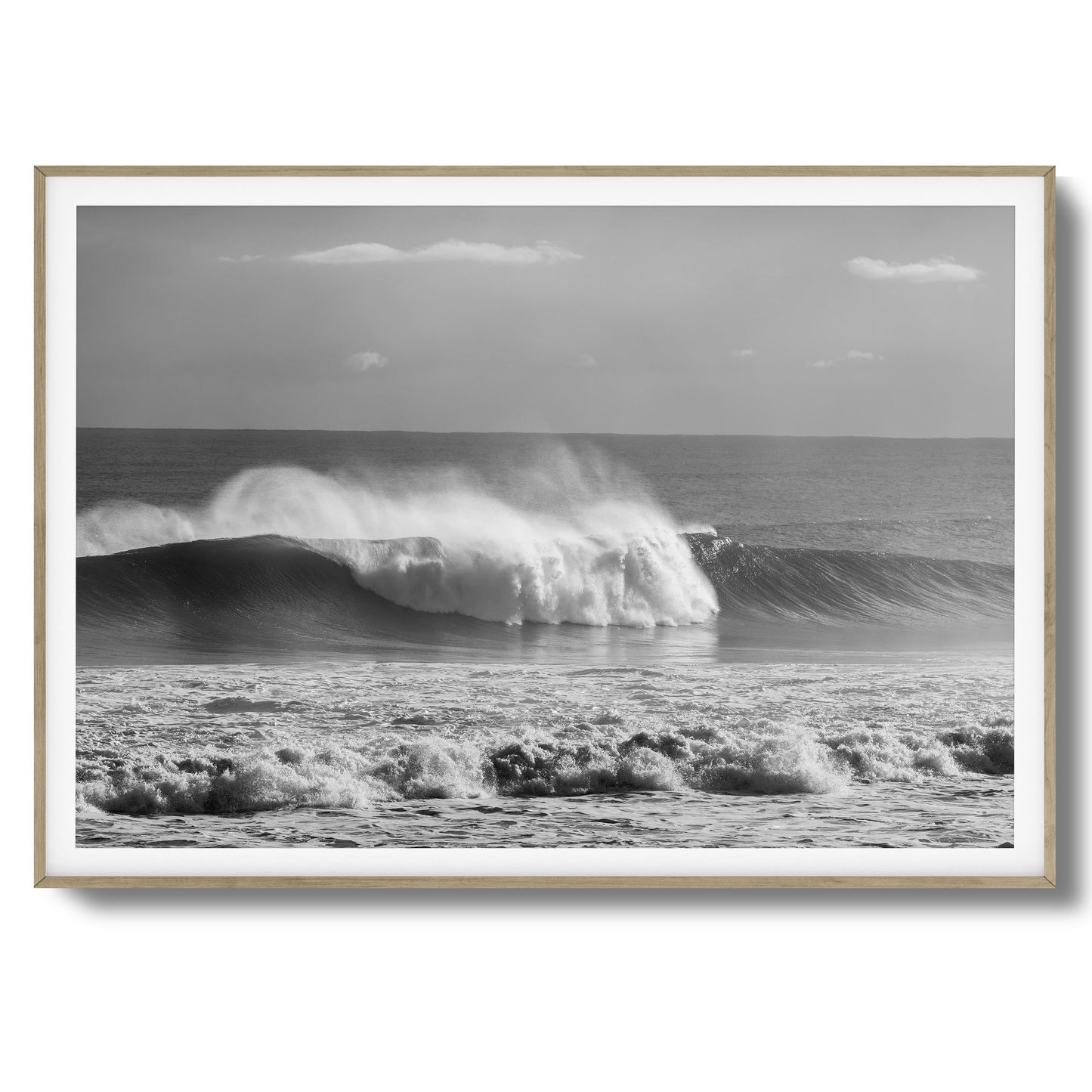 Black & White Wave Crash Framed Art