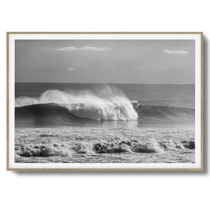 Black & White Wave Crash Framed Art