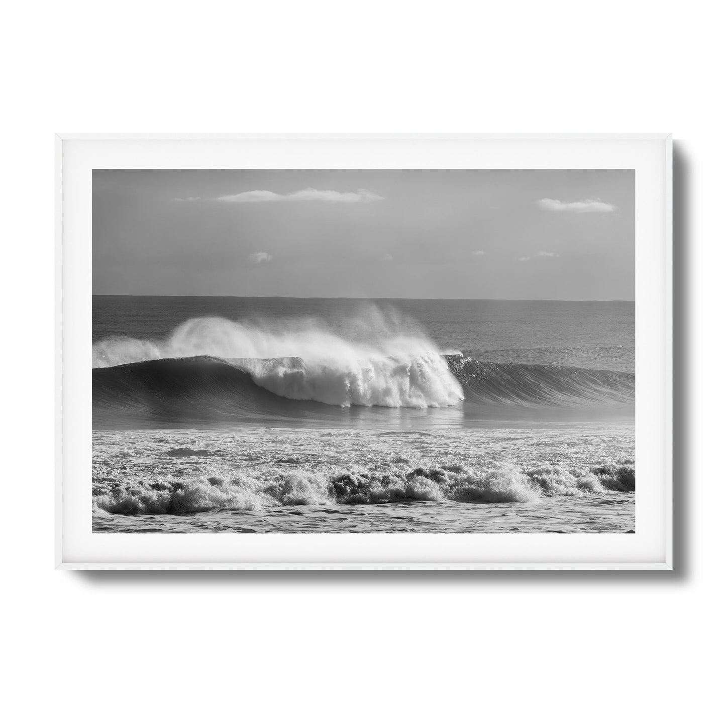 Black & White Wave Crash Framed Art