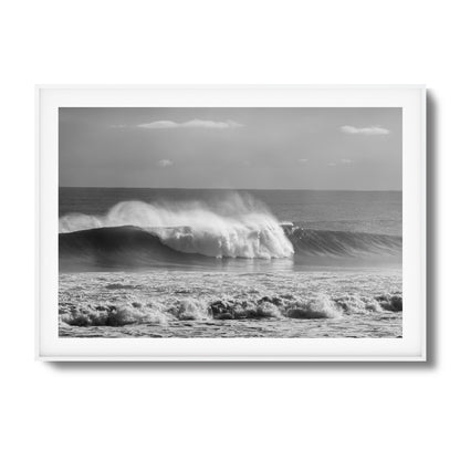 Black & White Wave Crash Framed Art