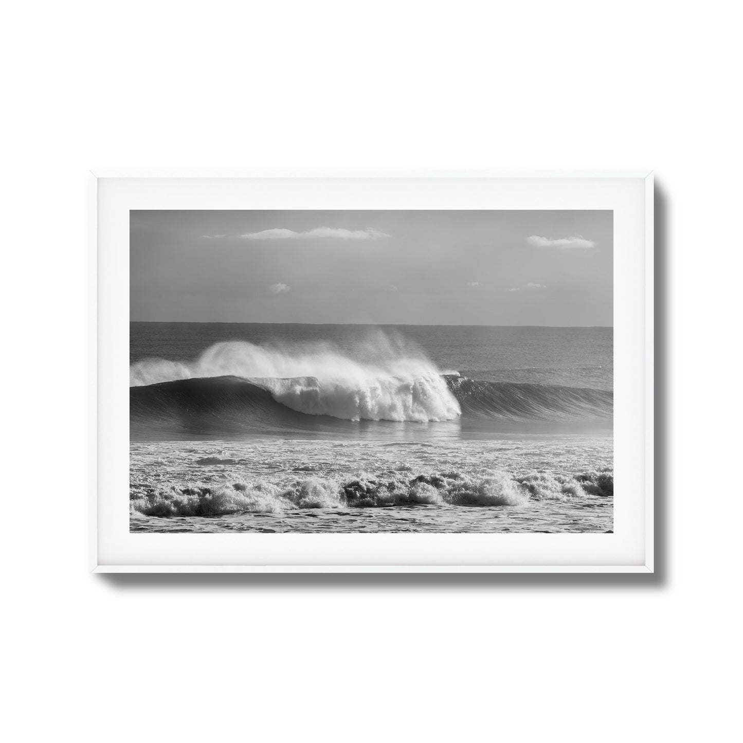 Black & White Wave Crash Framed Art