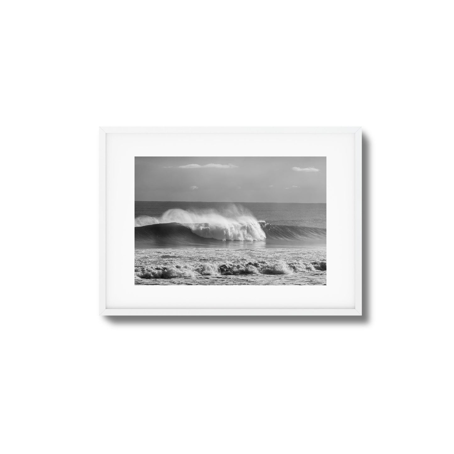 Black & White Wave Crash Framed Art