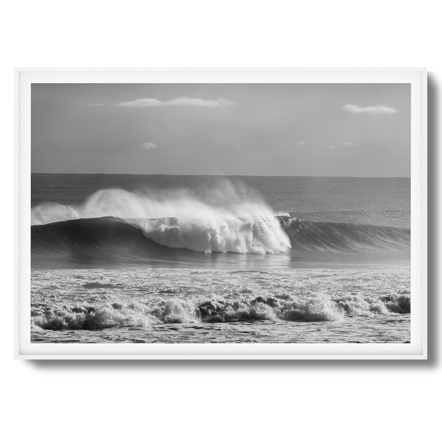 Black & White Wave Crash Framed Art