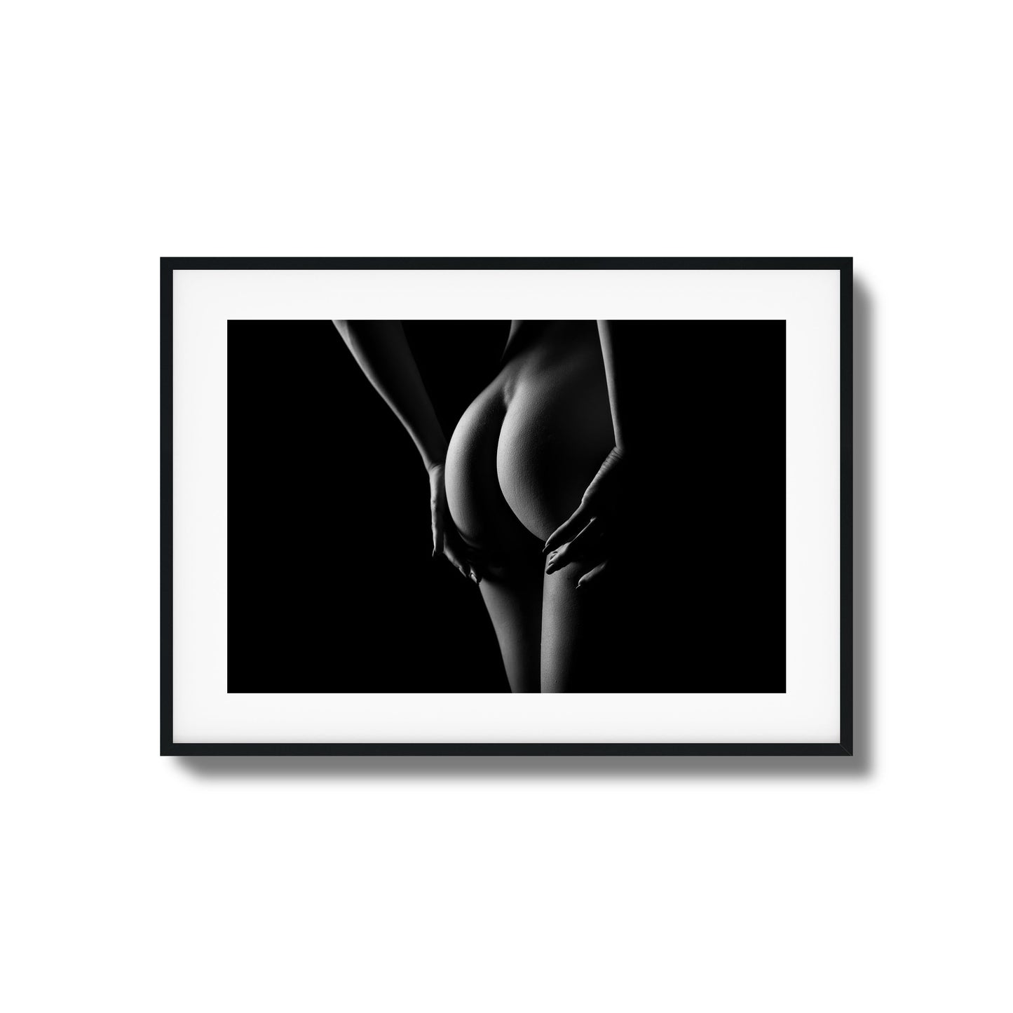 Black and White Curves from Behind Framed Art