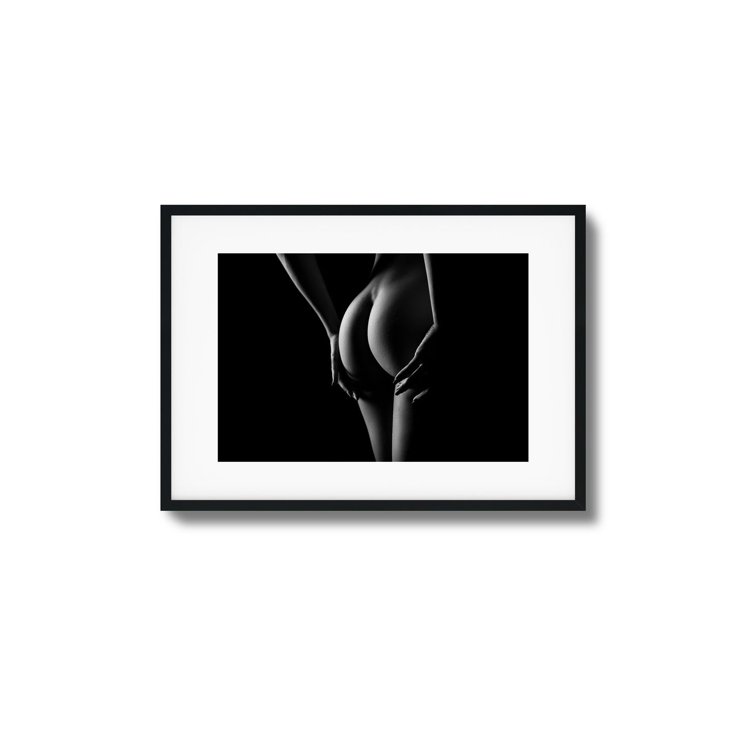Black and White Curves from Behind Framed Art