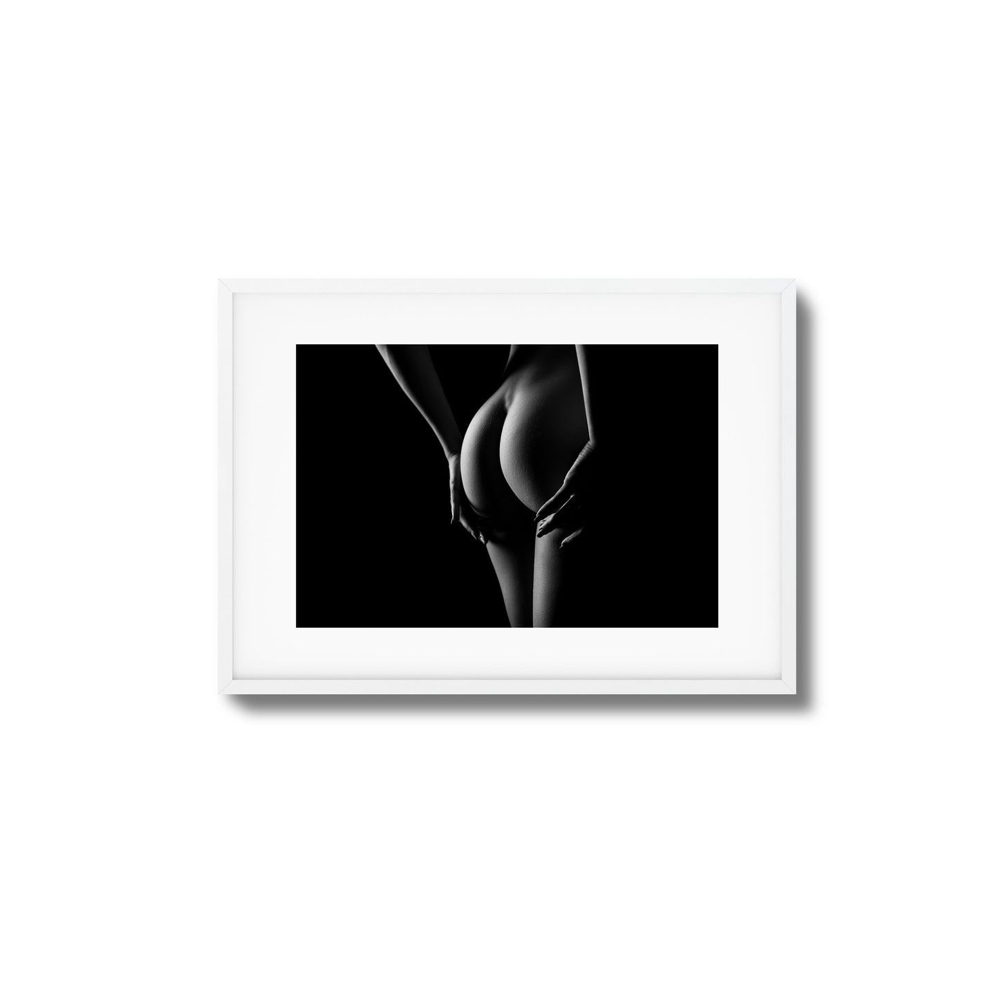 Black and White Curves from Behind Framed Art
