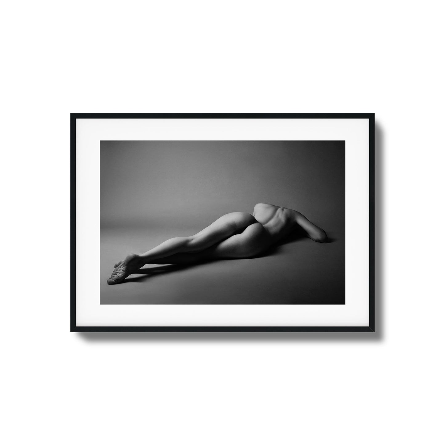 Black and White Nude Recline Framed Art