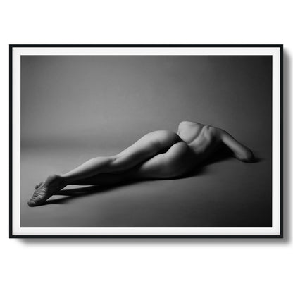 Black and White Nude Recline Framed Art