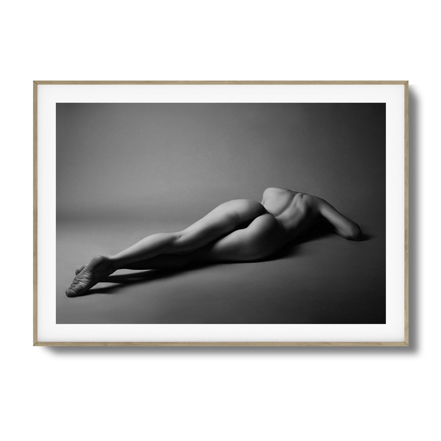 Black and White Nude Recline Framed Art