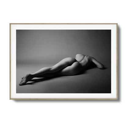 Black and White Nude Recline Framed Art
