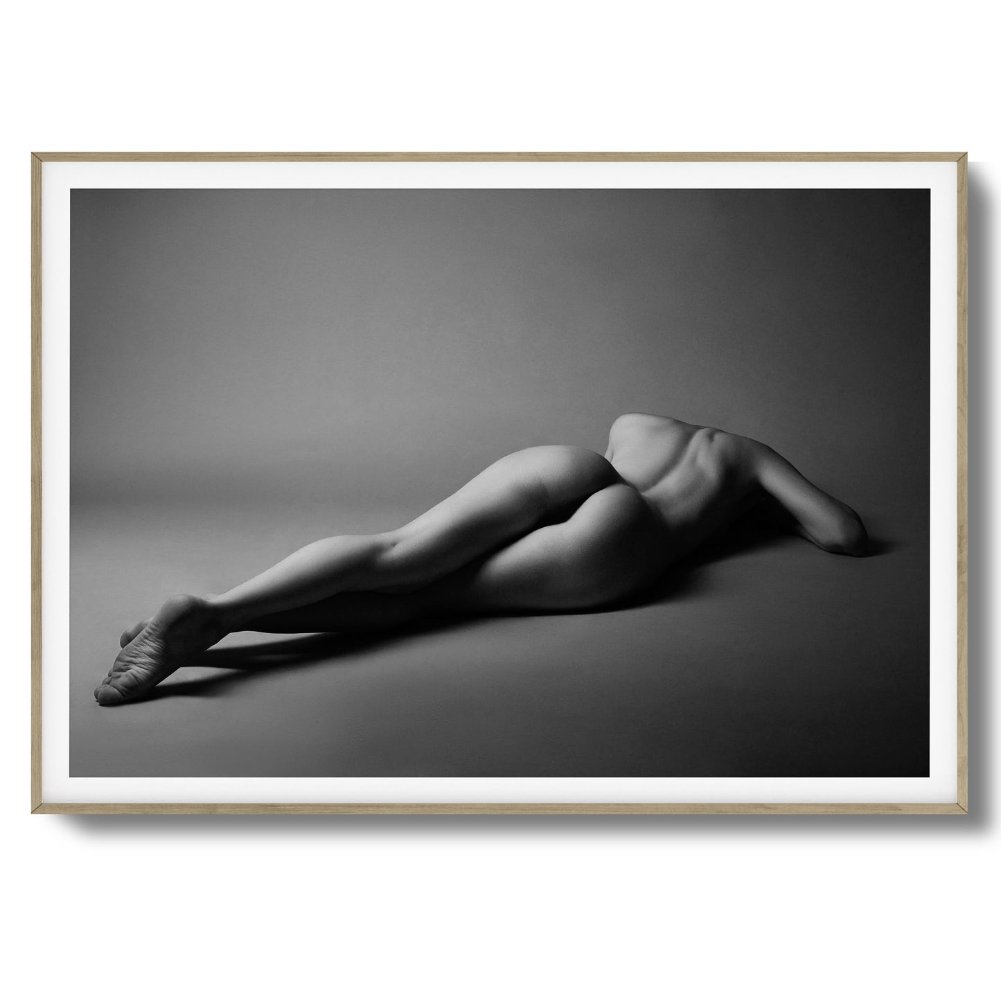 Black and White Nude Recline Framed Art