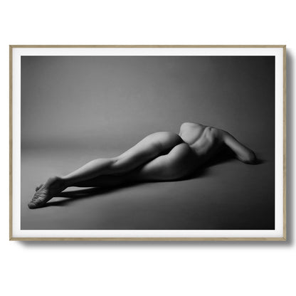 Black and White Nude Recline Framed Art
