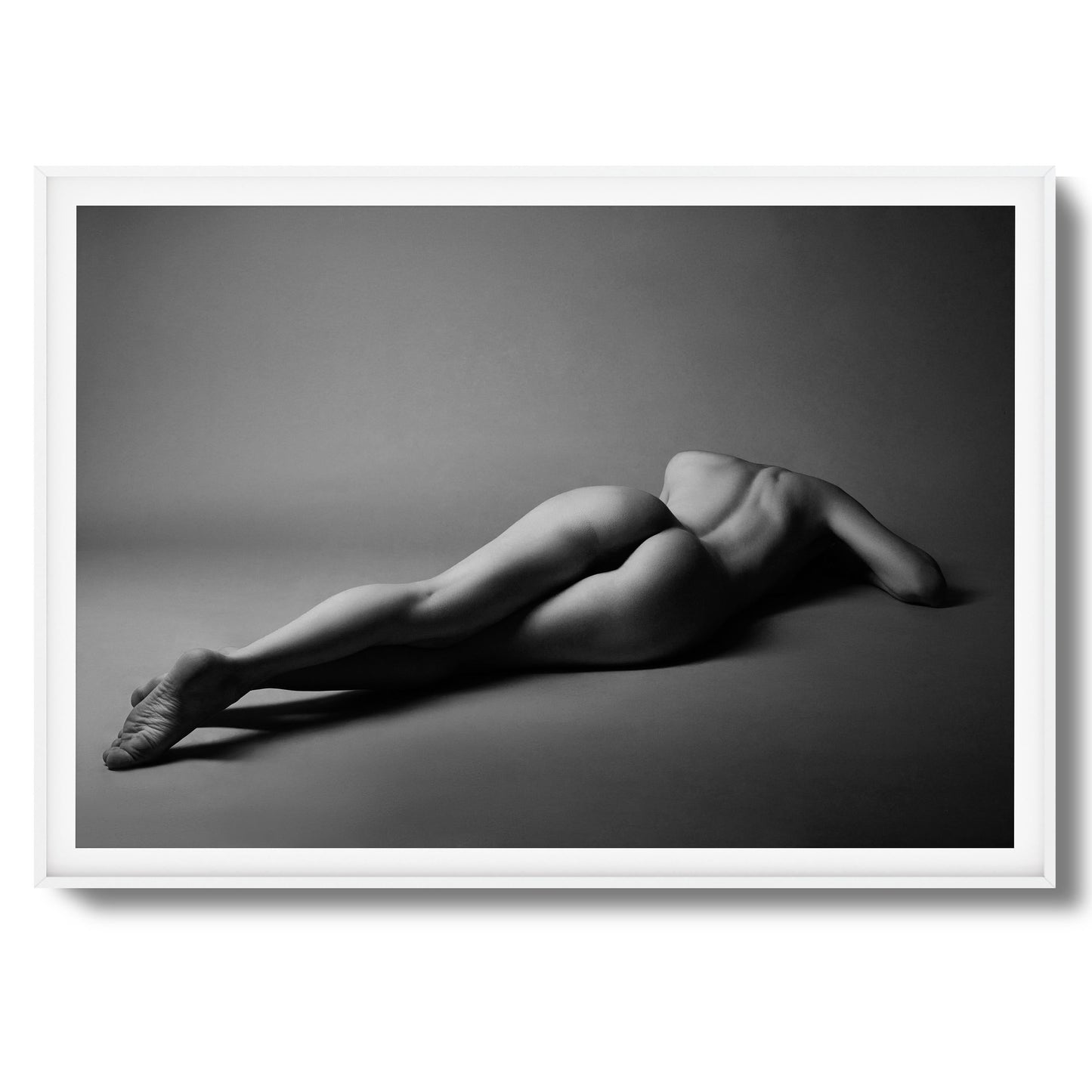 Black and White Nude Recline Framed Art