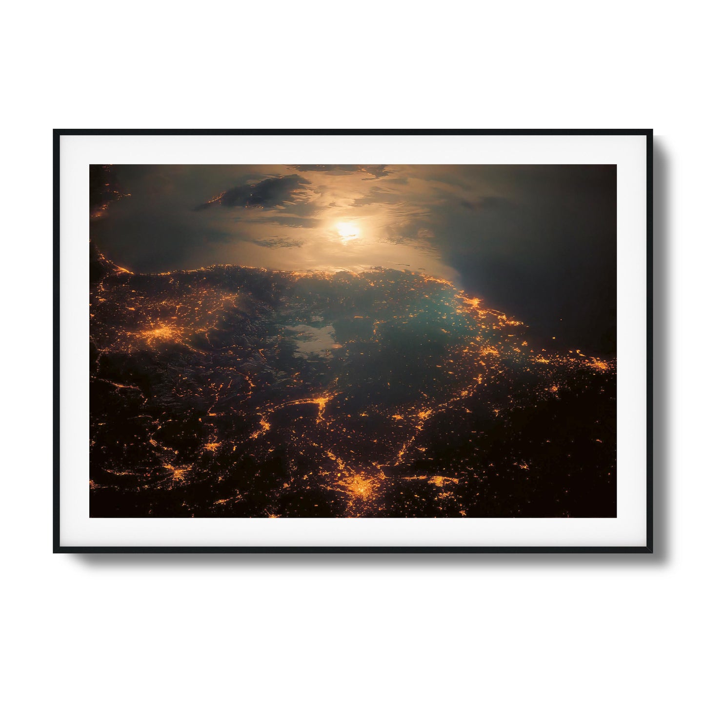 City Lights at Night Framed Art