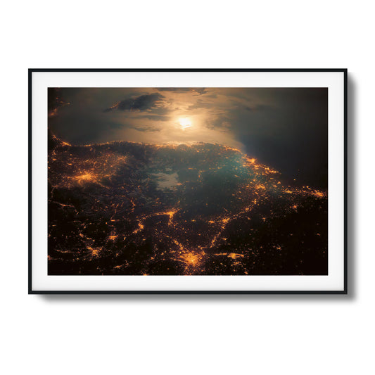 City Lights at Night Framed Art