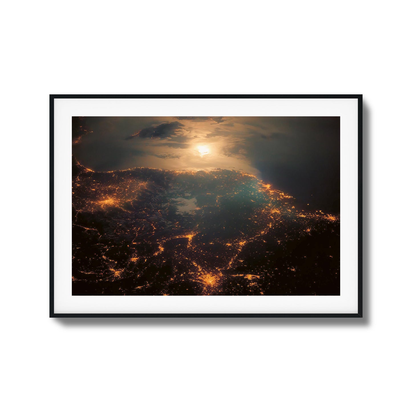 City Lights at Night Framed Art