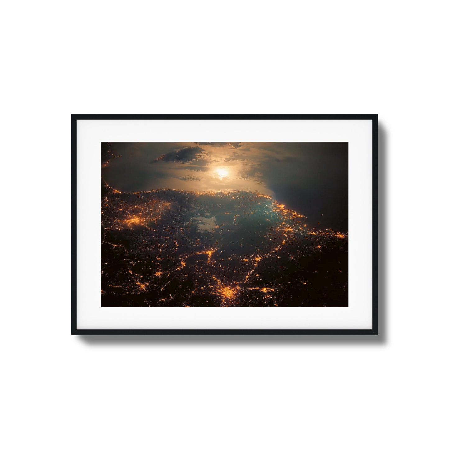 City Lights at Night Framed Art