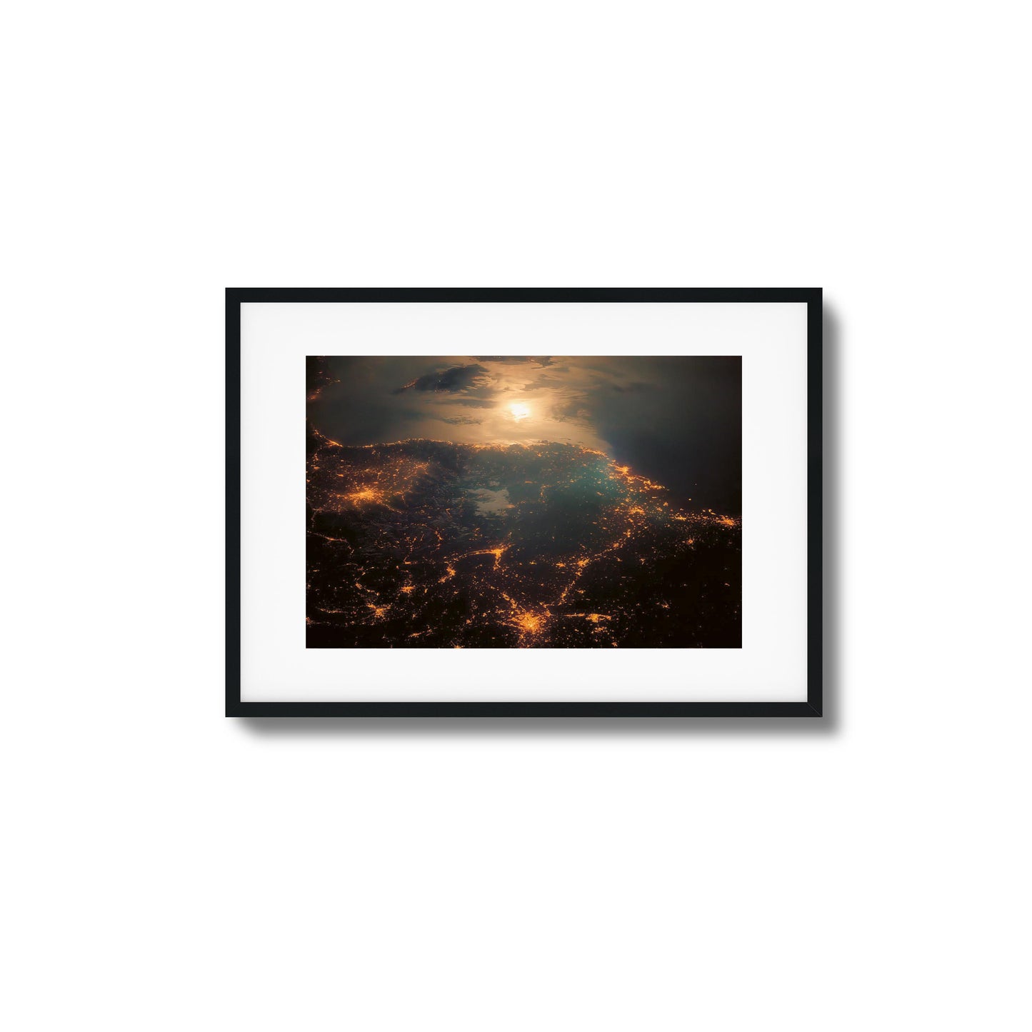 City Lights at Night Framed Art