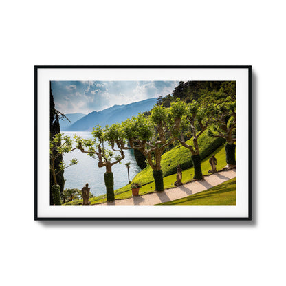 Coastal Garden View Over Lake Framed Art