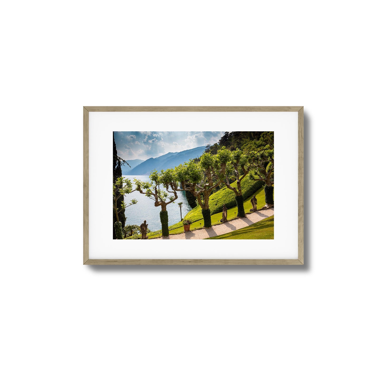 Coastal Garden View Over Lake Framed Art