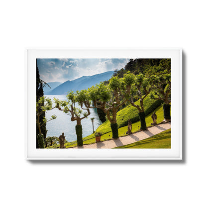 Coastal Garden View Over Lake Framed Art