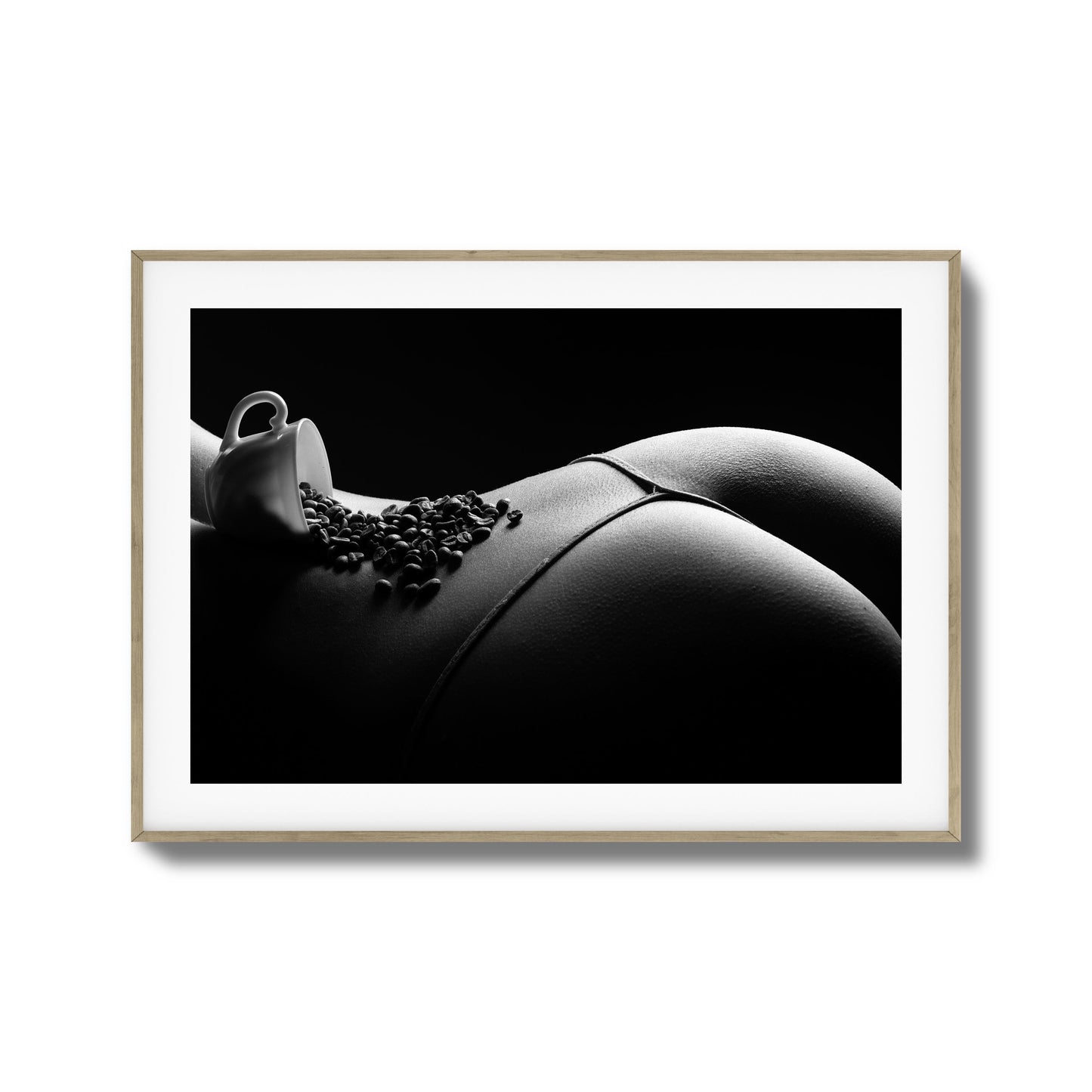 Coffee Beans & Curves Framed Art