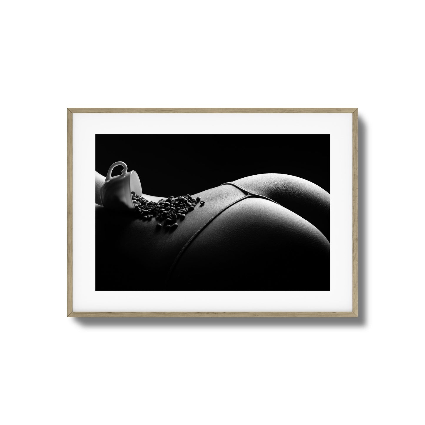 Coffee Beans & Curves Framed Art