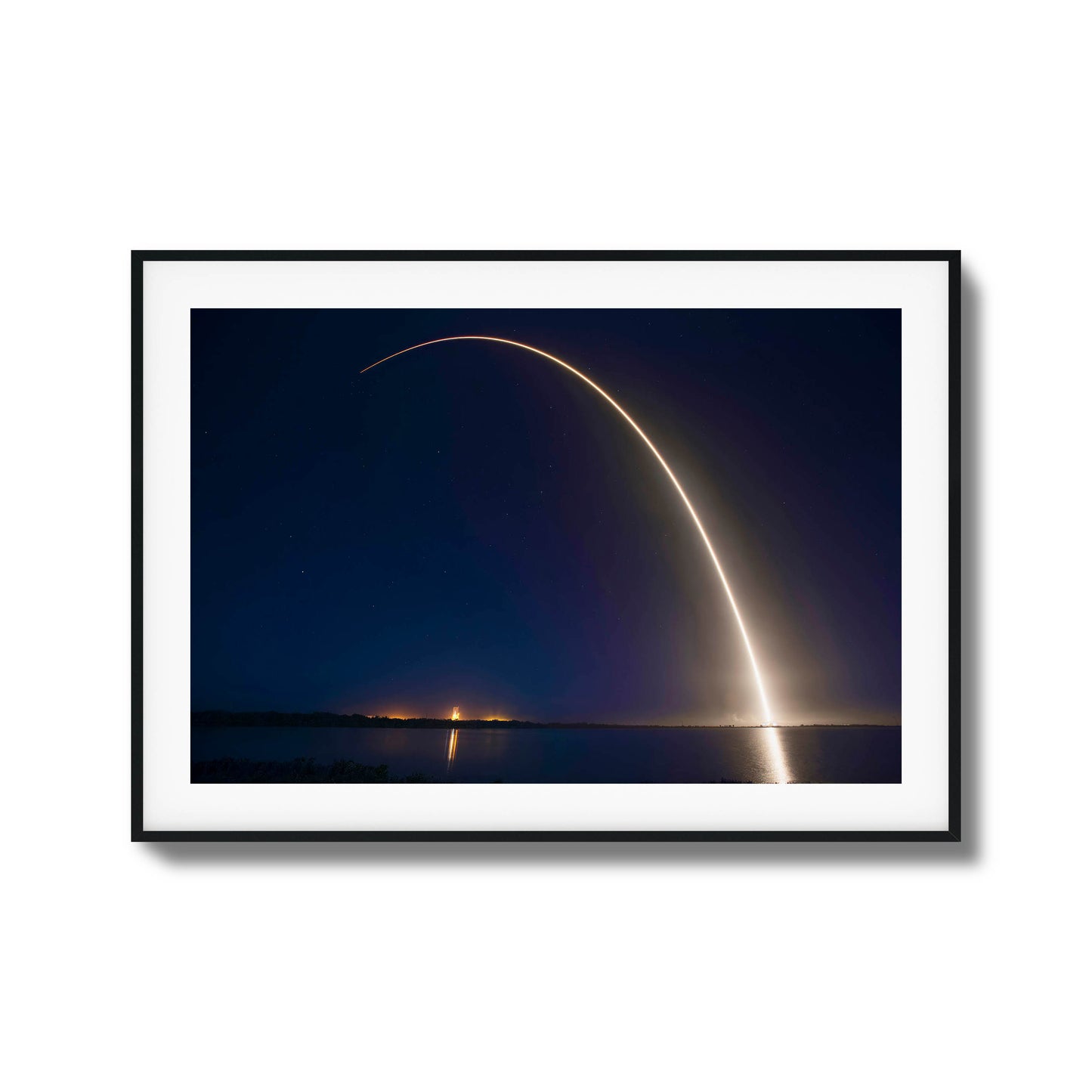 Long-exposure photo of SpaceX Falcon 9 launch