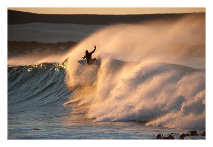 Golden Sunset Surf Framed Art
