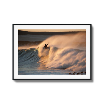 Golden Sunset Surf Framed Art