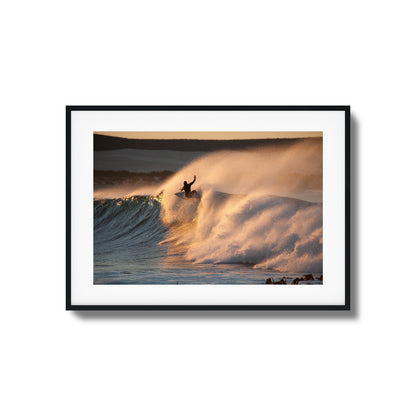 Golden Sunset Surf Framed Art