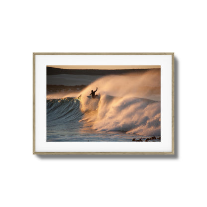 Golden Sunset Surf Framed Art
