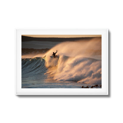 Golden Sunset Surf Framed Art