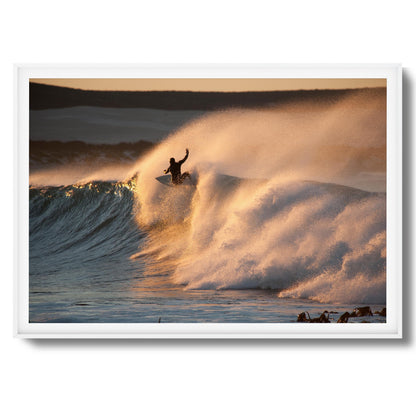 Golden Sunset Surf Framed Art